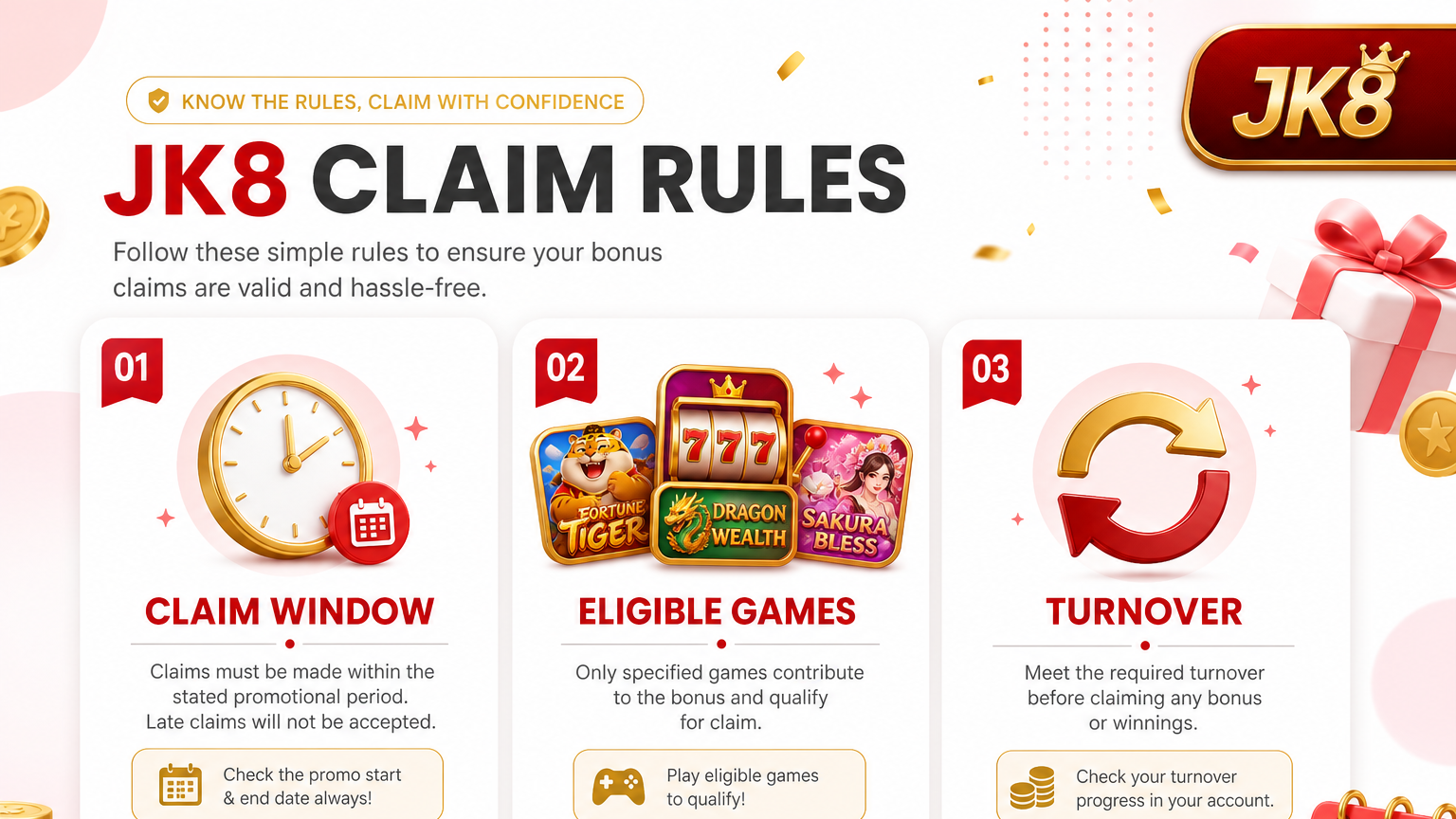 BK8 claim window eligible games and turnover rules